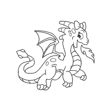 pagina da colorare: Drago con respiro di fuoco