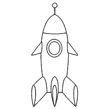 pagina da colorare: Black and White Rocket Coloring per bambini