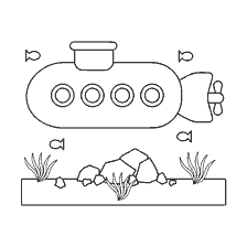 pagina da colorare: Submarine colorante per bambini