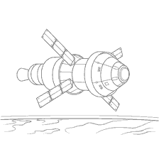 coloriage: Image d'un satellite spatial en coloration