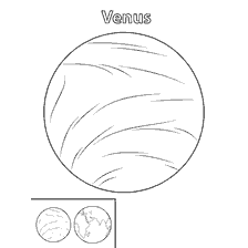coloriage: Colorer la plan&egrave;te V&eacute;nus avec son atmosph&egrave;re