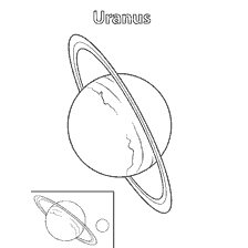 coloriage: Coloration de la plan&egrave;te Uranus avec des anneaux