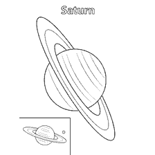 coloriage: Colorer la plan&egrave;te Saturne avec des anneaux