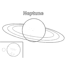 coloriage: Plan&egrave;te de coloration Neptune avec anneaux