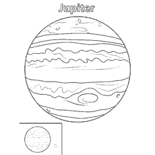 coloriage: Colorer la plan&egrave;te Jupiter dans l'espace