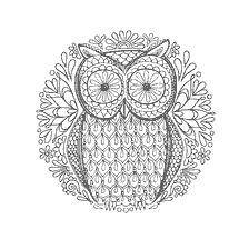 coloring page: Anti-stress coloring book for adults: Owl in the form of a mandala