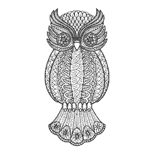 coloring page: Anti-stress coloring with an image of a owl in an artistic style