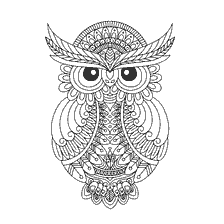 coloring page: Anti-stress coloring with the image of the owl