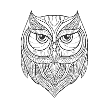 coloring page: Coloring for adults - wise owl