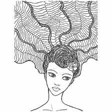 coloriage: Coloration pour adultes anti-stress Filles Spit