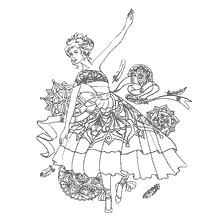 coloriage: Coloriage pour adultes Anti-Stress Girls Ballet