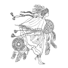 coloriage: Livre de coloration pour adultes: La fille avec un attrapeur de r&ecirc;ve et des plumes