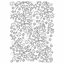 kleurplaat: Antistress kleuring met het beeld van sterren en spiralen
