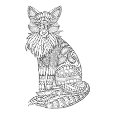 coloriage: Coloration pour adultes anti-stress avec une image de renard