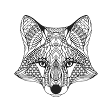coloriage: Coloration renard anti-stress avec des motifs