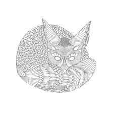 coloriage: Renard colorant anti-stress sous forme de motifs
