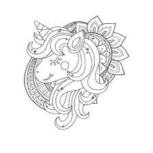 kolorowanka: Unicorn styl anty-stres do barwienia