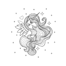 kolorowanka: Kolorowanki jednorożec ze skrzydłami dla dorosłych