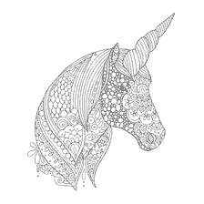 kolorowanka: Kolorowanki jednorożec z wzorami dla dorosłych