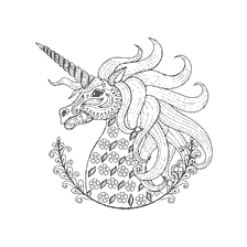 kolorowanka: Jednorożec kolorowanki z kwiatowym wzorem