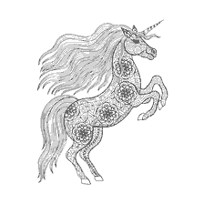kolorowanka: Jednorożec z wzor&oacute;w kolorystycznych