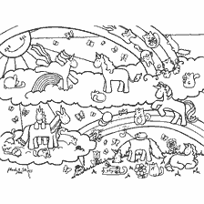 kolorowanka: Kolorowanki dla dorosłych z jednorożcami i kotami