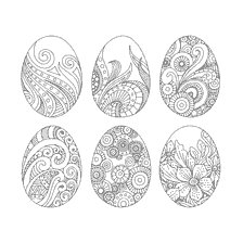 coloriage: Livre de coloration anti-stress avec oeufs de P&acirc;ques