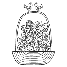 coloriage: Livre de coloration pour adultes: Panier de P&acirc;ques avec oeufs