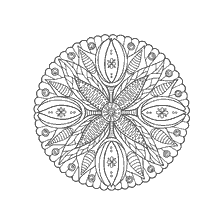 coloriage: Coloration pour adultes: Mandala de P&acirc;ques aux motifs floraux