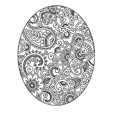 coloriage: Coloration pour adultes Oeufs de P&acirc;ques &agrave; motifs