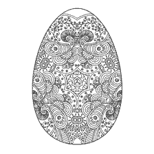 coloriage: Coloration pour adultes anti-stress avec l'image de pysanky pour P&acirc;ques