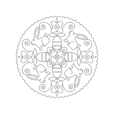 coloriage: Coloration de stress adulte avec lapins de P&acirc;ques et oeufs