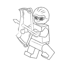 kleurplaat: Lego-superheld kleuren Hawkeye