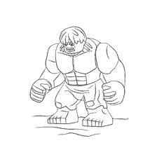 kleurplaat: Lego van het Hulk-karakter kleuren