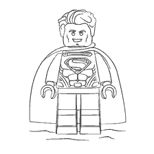 kleurplaat: Lego Superman beeldje voor kleuren