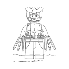 kleurplaat: Wolverine in Lego stijl voor kleuren