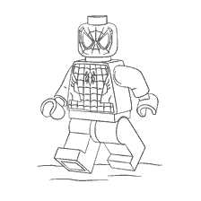 kleurplaat: Lego tekening van Spider-Man beeldje