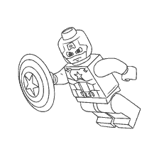 kleurplaat: Kapitein Amerika in de stijl van LEGO