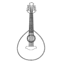 boyama sayfası: Mandolin resim renklendirme i&ccedil;in