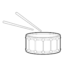 boyama sayfası: Taşlarla bir davulun &Ccedil;izimi