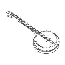 boyama sayfası: Banjo renklendirme i&ccedil;in &ccedil;izim