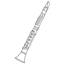 boyama sayfası: Clarinet, renkli renk i&ccedil;in m&uuml;zik aleti