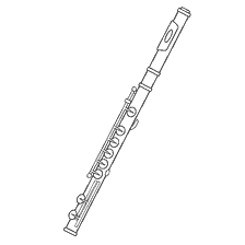 boyama sayfası: Renklendirmek i&ccedil;in m&uuml;zikli bir flute