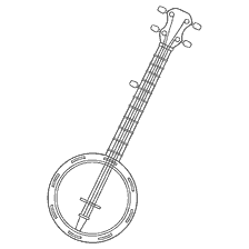 boyama sayfası: Contour Banjo Coloring