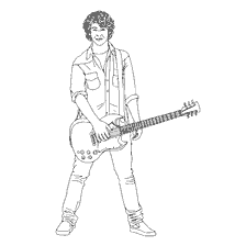 boyama sayfası: Elektrikli gitar ile dans etmek
