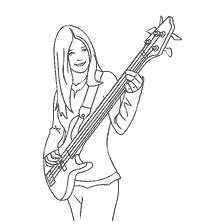 boyama sayfası: Gitarist with elektrikli gitar