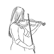 boyama sayfası: Bir kemanistin keman &ccedil;alması