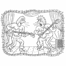 boyama sayfası: Sahnede İki gitar