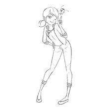 pagina da colorare: Marinette con Tikki di Tales of Lady Bug e Super Cat