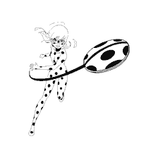 pagina da colorare: Signora Colorazione di bug con una decorazione a forma di spatola